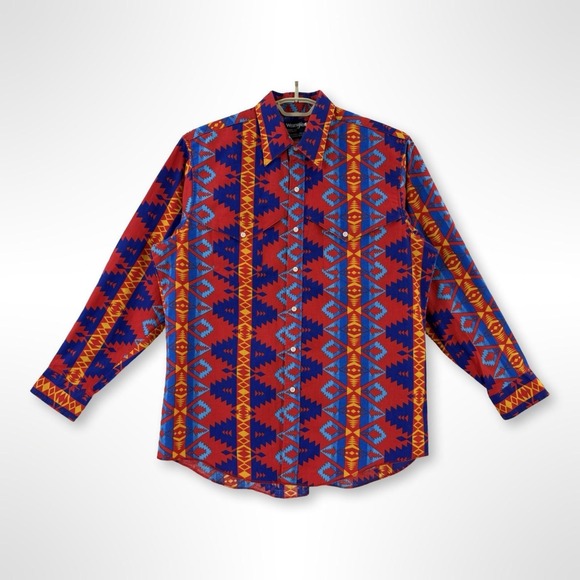 Wrangler Other - Wrangler Cowboy Cut Mens XL Aztec Western X-Long Tails Shirt